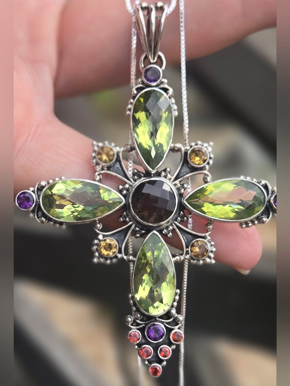 Nicky Butler RAJ LIMITED EDITION 925 Sterling Silver Cross NB Pendant Necklace - Picture 9 of 16